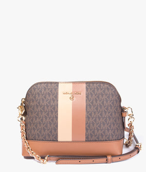 Jet set charm dome crossbody in brown & luggage
