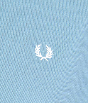 Boxy pique tee shirt in ash blue
