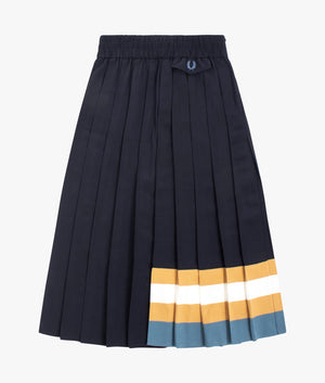 Knitted trim pleated skirt