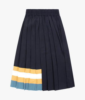 Knitted trim pleated skirt