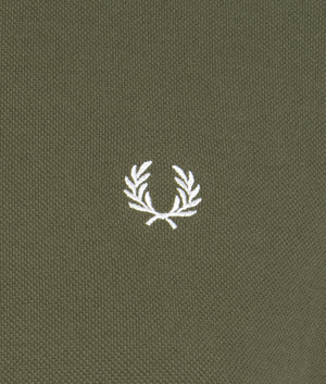 Boxy pique t-shirt dress in military green