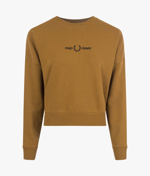 Branded sweatshirt in dark caramel