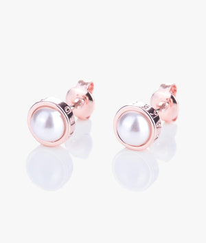 Sinaa Crystal Stud Earrings in Pearl