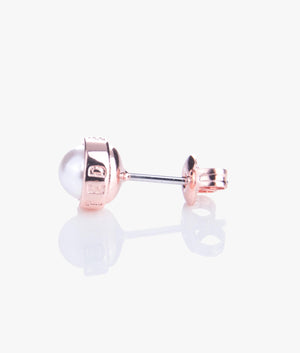Sinaa Crystal Stud Earrings in Pearl
