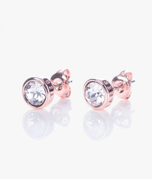Sinaa Crystal Stud Earrings in rose gold & crystal