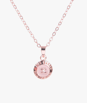 Elvina Enamel Button Necklace in Pink