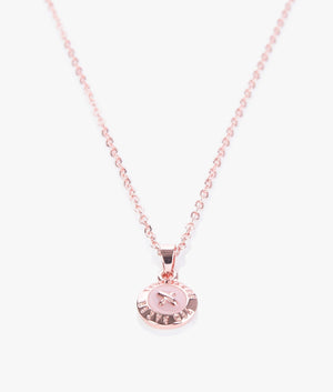 Elvina Enamel Button Necklace in Pink