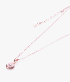 Elvina Enamel Button Necklace in Pink