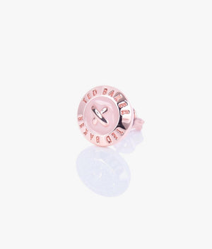 Eisley Enamel Button Earrings in Pink.
