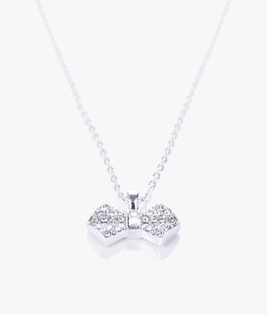 Sanra pave bow pendant in silver