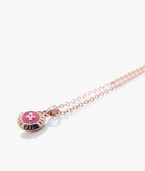 Elvina Enamel Button Necklace in Fuchsia