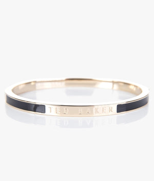 Elemara enamel hinge bracelet in black.