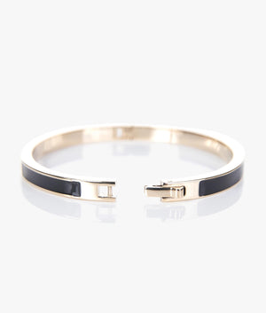 Elemara enamel hinge bracelet in black.