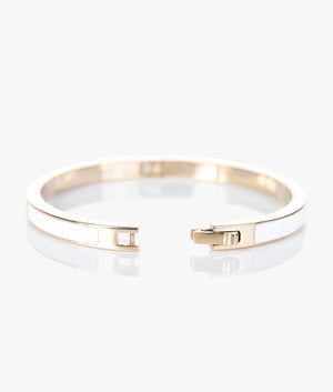 Elemara enamel hinge bracelet in white