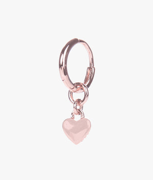 Harrye tiny heart huggie earrings in rose gold.