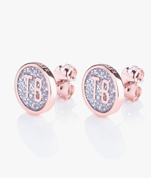 Dollsa Dolly Mix Round Studs in silver glitter.