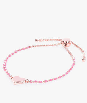 Rainba heart bracelet in rose gold and bright pink