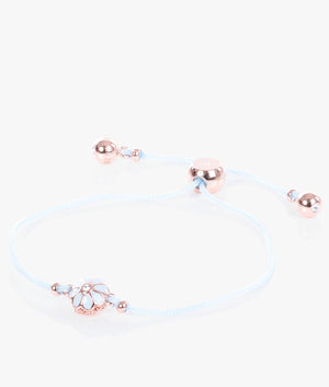 Darsay daisy friendship bracelet in rose gold & blue