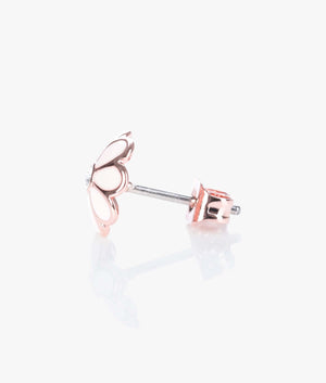 Daraeh daisy stud earrings in rose gold & pink.