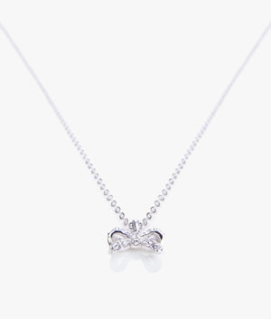 Crestra crystal petite bow pendant in silver