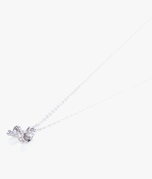 Crestra crystal petite bow pendant in silver