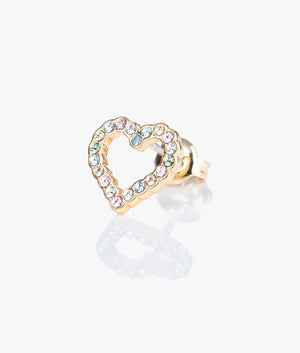 Leenah crystal heart stud earrings in gold