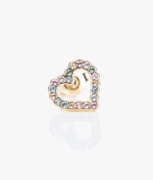 Leenah crystal heart stud earrings in gold