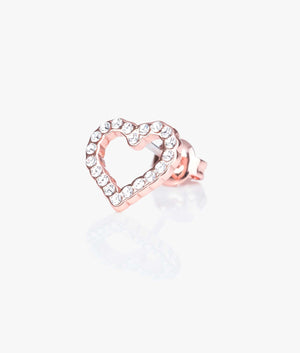 Leenah crystal heart stud earrings in rose