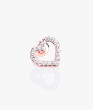 Leenah crystal heart stud earrings in rose