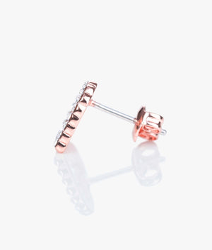 Leenah crystal heart stud earrings in rose