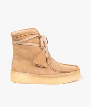 Wallabee cup high in tan suede