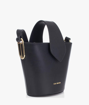 Karan statement dog clip bucket bag