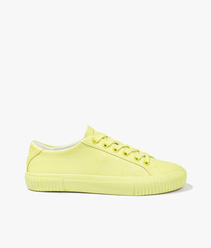 Kimiah colour drenched leather trainer in lime