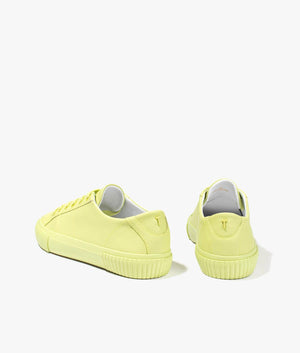 Kimiah colour drenched leather trainer in lime