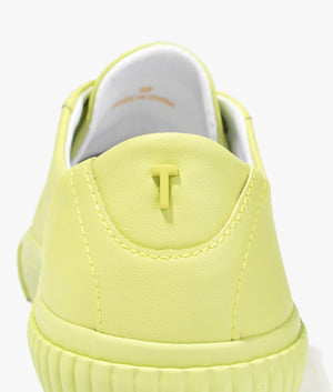 Kimiah colour drenched leather trainer in lime