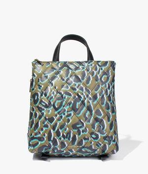 Quiltoe quilted leopard backpack