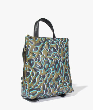 Quiltoe quilted leopard backpack