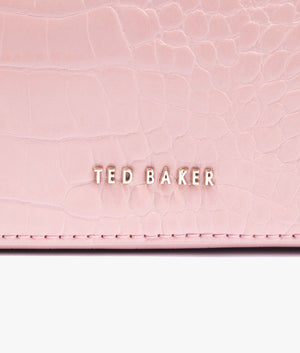 Stina croc effect camera bag in pale pink