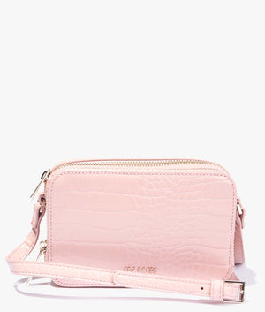 Stina croc effect camera bag in pale pink