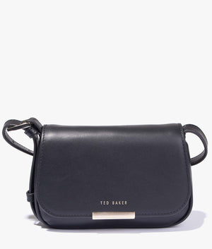 Bagira curved baguette crossbody in black