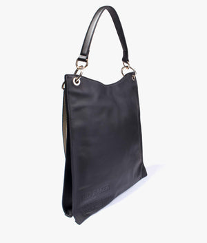 Darcita branded webbing large hobo bag in black