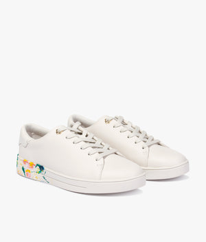 Timaya sketchy magnolia cupsole trainer in ivory
