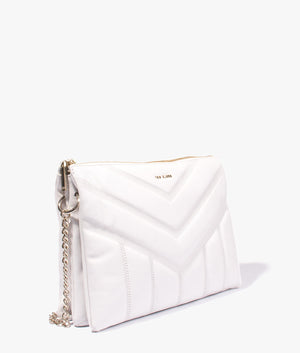 Ayahla leather puffer quilted crossbody in ivory