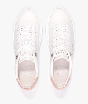Loulay perforated magnolia sneaker in white & pink