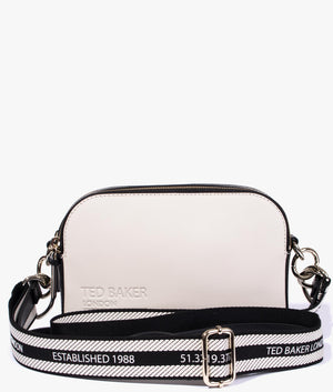 Darcelo branded webbing camera bag in white