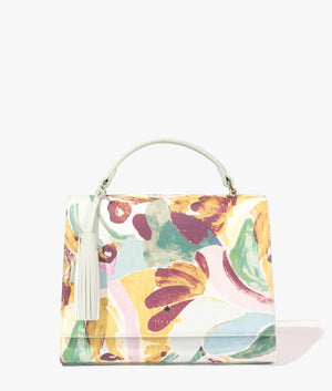 Areta sand dune brush strokes top handle bag in green