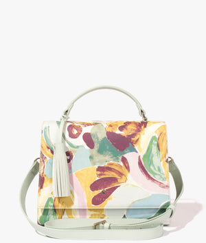 Areta sand dune brush strokes top handle bag in green