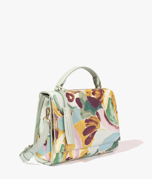 Areta sand dune brush strokes top handle bag in green