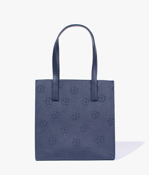 Flercon applique floral small shopper in dark blue