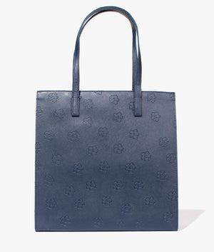 Florcon applique floral large shopper in dark blue